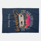 Camping of camper  ontwerp voor vakantie theedoek (Horizontaal)