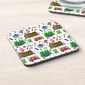 Camping of Midwest Threaded Happy Camper Bier Onderzetter (Linkerzijde)