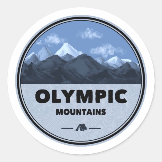 Camping Olympisch gebergte in Washington Ronde Sticker (Voorkant)