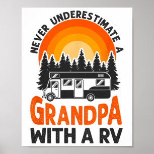 Camping Onderschat Opa Rv Camper Motorhome F nooit Poster