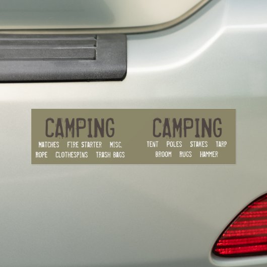 Camping Organization Labels Bumpersticker (Op auto)
