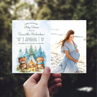 Camping Outdoor Adventure Baby shower Foto Kaart