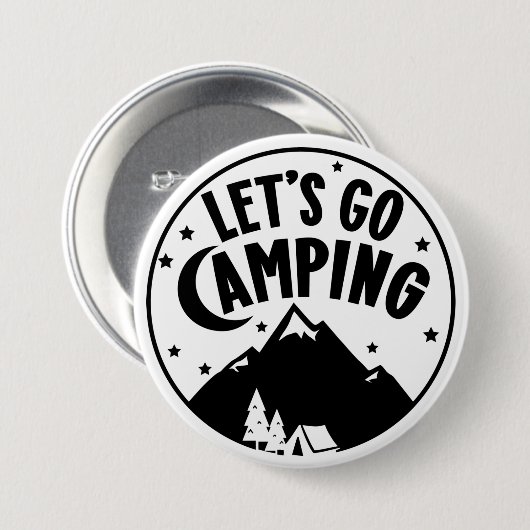 Camping Outdoor Adventure-Button Ronde Button 7,6 Cm (Voorkant /achterkant)