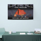 Camping Outdoor Adventure Campfire Verjaardagsfees Spandoek (Beurs)