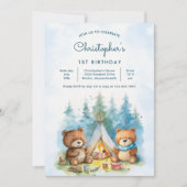 Camping Outdoor Adventure Verjaardagsfeest Kaart (Voorkant)