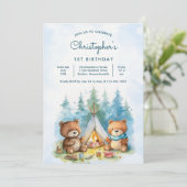 Camping Outdoor Adventure Verjaardagsfeest Kaart (Staand voorkant)