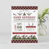 Camping Outdoor Birthday Party Invitations Kaart (Staand voorkant)