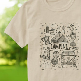 Camping Outdoor Illustratie T-shirt