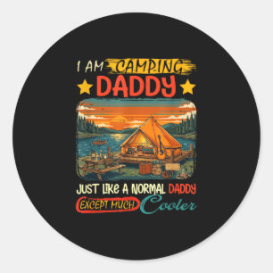 Camping papa definitie veel coolere vaderdag ronde sticker