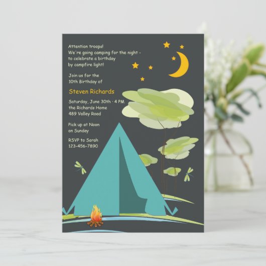 Camping par Night Invitation (Debout devant)