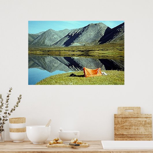 Camping par Unknown Lake Poster (Cuisine)