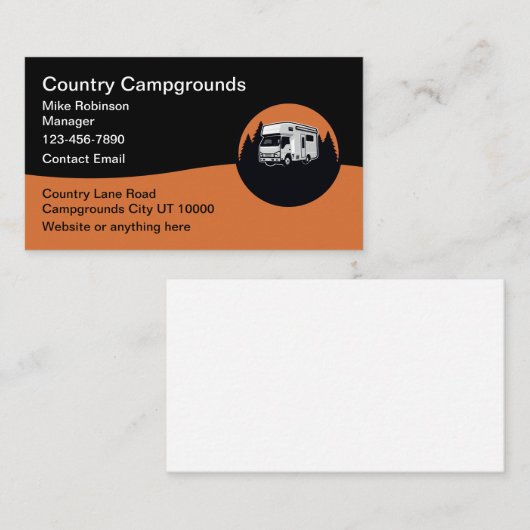 Camping Parc de vacances Cartes de visite (Devant / Derrière)