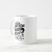 Camping Parce Que Thérapie Coûte Typographie Mug (Devant gauche)