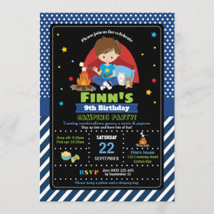 Camping Party Birthday Invitations Boys Slumber Kaart