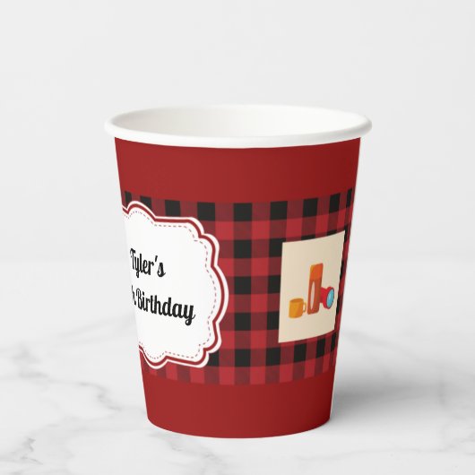 Camping Party gepersonaliseerd Papieren Bekers (Achterkant)