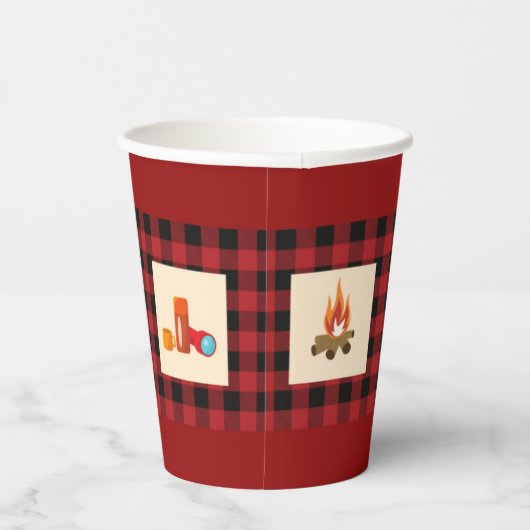Camping Party gepersonaliseerd Papieren Bekers (Rechts)