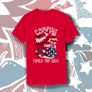 Camping Patriotic Famille Voyage Année T-shirt
