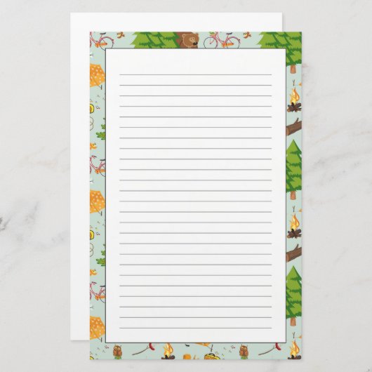 Camping Pattern Briefpapier (Voorkant / Achterkant)