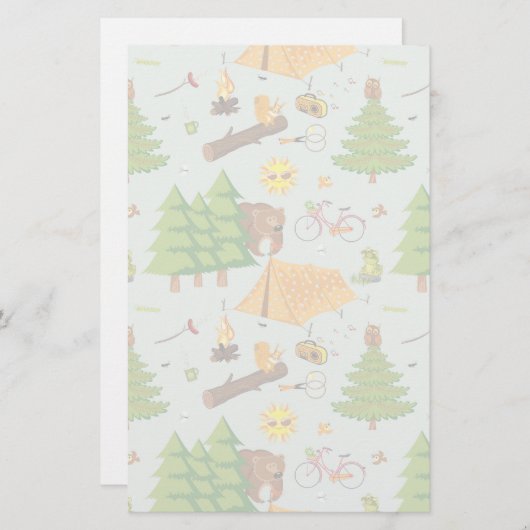 Camping Pattern Briefpapier (Voorkant / Achterkant)