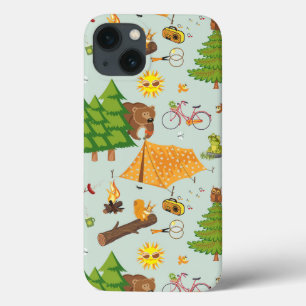 Camping Pattern iPhone 13 Hoesje