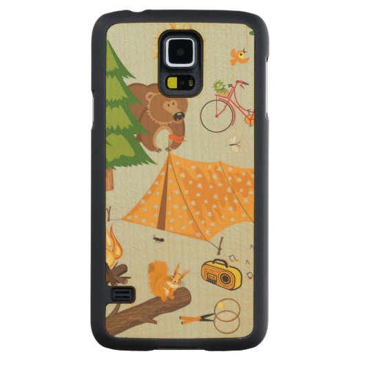 Camping Pattern Esdoorn Galaxy S5 Slim Case (Achterkant)
