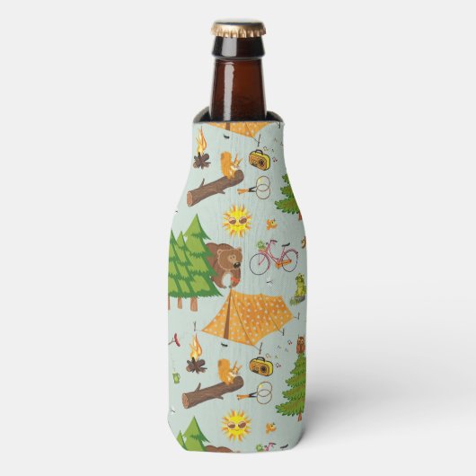Camping Pattern Flesjeskoeler (Fles Voorkant)