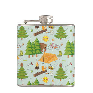 Camping Pattern Heupfles