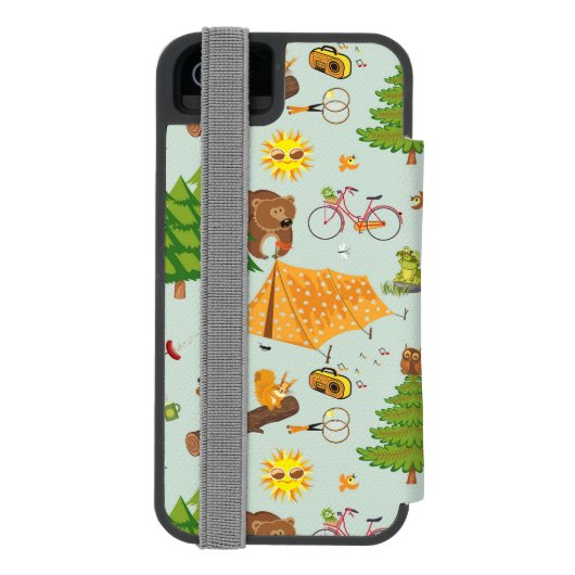 Camping Pattern Incipio iPhone Portemonnee Hoesje (Agenda Achterkant)