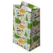 Camping Pattern Klein Cadeauzakje (Voorkant Gekanteld)