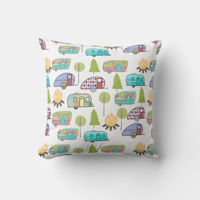 Camping Pattern Outdoor Kussens (Voorkant)