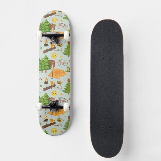 Camping Pattern Skateboard (Voorkant)