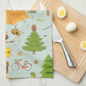 Camping Pattern Theedoek (Quarter Fold)