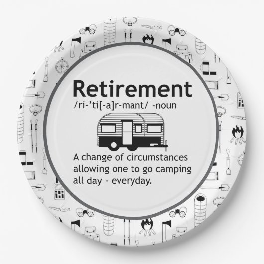 Camping Pensioendefinitie Papieren Bordje (Voorkant)