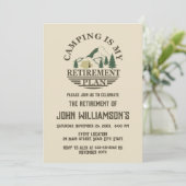 Camping pensioenfeestje kaart (Staand voorkant)