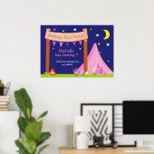 Camping Pink & Paars Poster op zaterdag (Thuiskantoor)