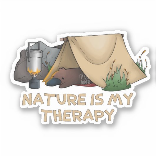 Camping Platypus Sticker (Voorkant)