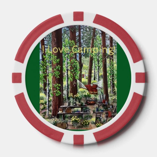 Camping Poker Kaarten Poker Chips (Voorkant)