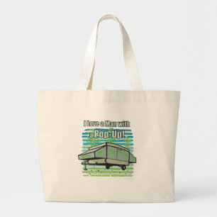 Camping PopUp Grote Tote Bag