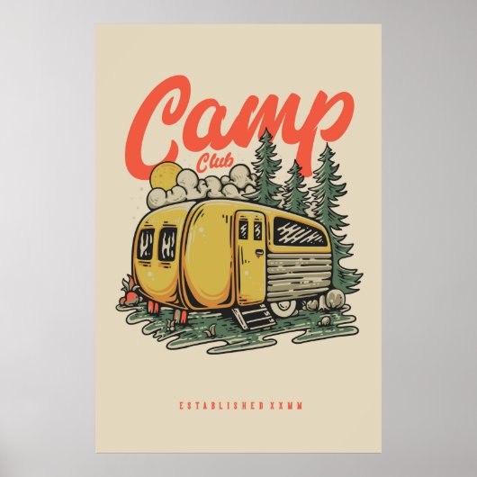  camping poster bossen (Voorkant)