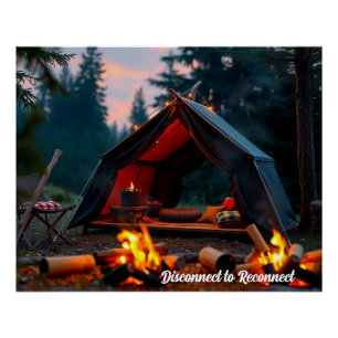 Camping Poster - Disconnect to Reconnect Perfect Poster