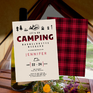 Camping Red Pset buitenshuis Bachelorette Party Kaart