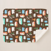 Camping Retro Camper Beer Fleece Sherpa - Brown Deken (Voorkant (horizontaal))