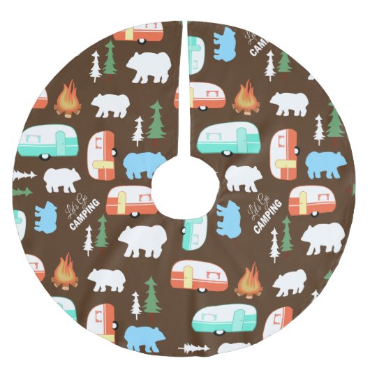 Camping Retro Camper RV Life - Bruin Kerstboom Rok (Voorkant)