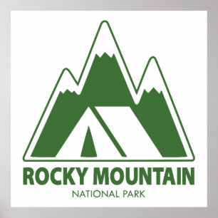 Camping Rocky Mountain Poster