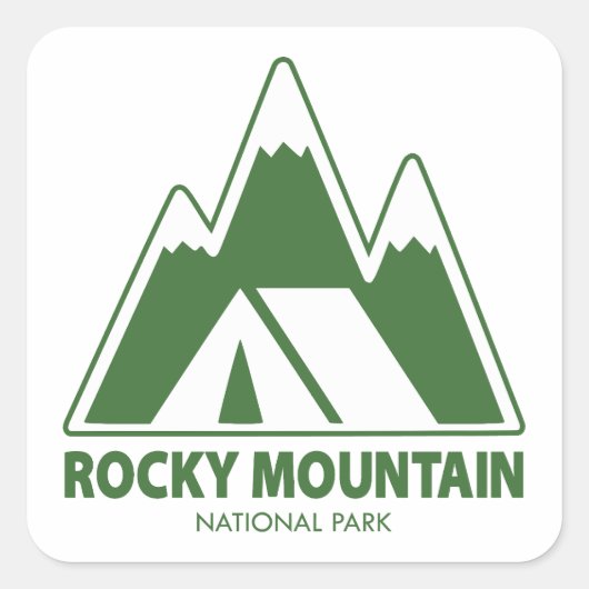 Camping Rocky Mountain Vierkante Sticker (Voorkant)
