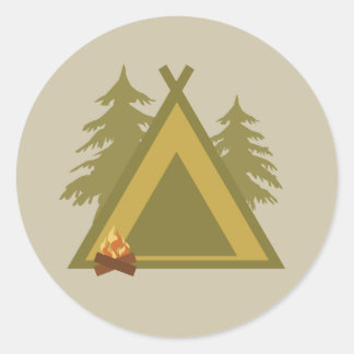 Camping Ronde Sticker