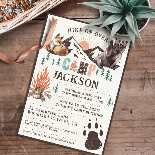 Camping Rustiek Kamp Verjaardag Kaart