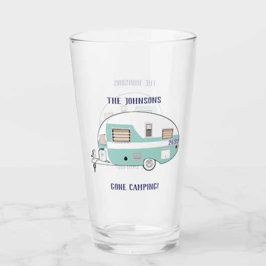 Camping RV Trailer Camper Beer Pint Drink Glas (Voorkant)