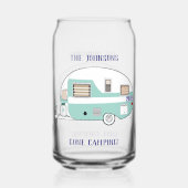 Camping RV Trailer Camper Bier Blikvorm Glas (Voorkant)