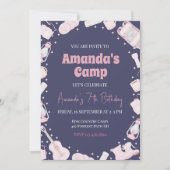 Camping sac à dos Fille Invitation d'anniversaire (Devant)